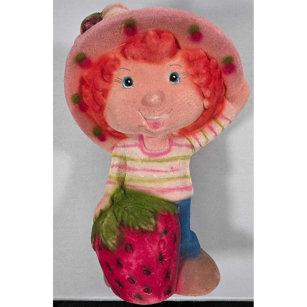 Vintage Strawberry Shortcake Bank 1980s Ceramic/Felt 10 Inch